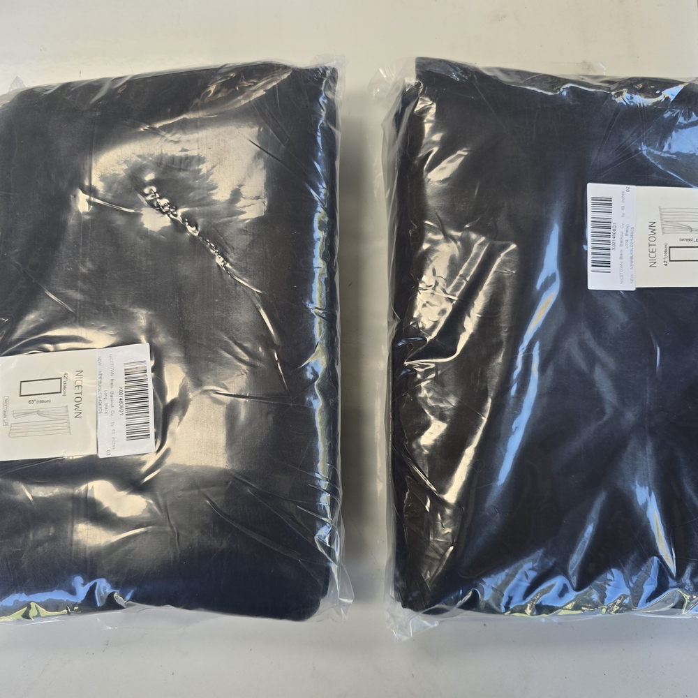 NWT Set of 2 NICETOWN Black Blackout Curtains 42”X63” Never Opened